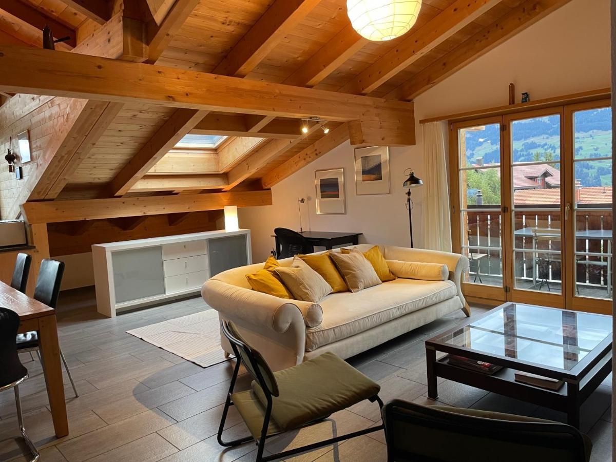 Attic In The Alps Apartment Luzein Bagian luar foto