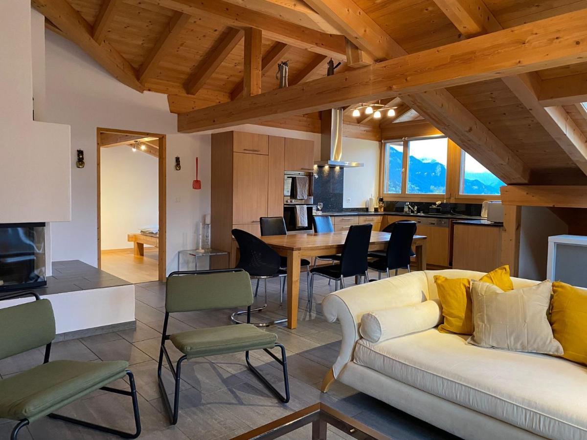 Attic In The Alps Apartment Luzein Bagian luar foto